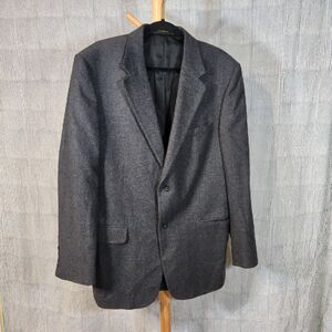 John Ashford $250 43L Blue Brown Gray Tweed Wool Blend Sport Coat Blazer